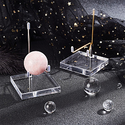 Квадратные ясные мольберты дисплея акрилового кристалла утеса с держателем нержавеющей стали ODIS-WH0030-36B