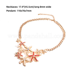 Сплав с нагрудниками заявление ожерелья NJEW-PH0001-06