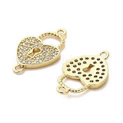 Подвески-сердечки с микропаве из латуни и прозрачным кубическим цирконием KK-M324-14G