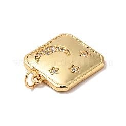 Покрытие стойки латунь микропаве прозрачные подвески из кубического циркония KK-H431-25G