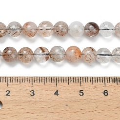 Нити бусин из натурального медного рутилированного кварца G-L642-B07-6mm