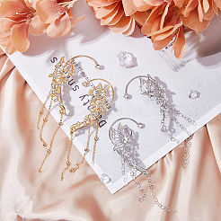 4 шт. 4-х видов серьги-клипсы с кристаллами и стразами в виде бабочек&nbsp;EJEW-HY0001-05