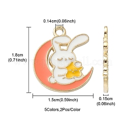 10шт 5 цвета сплава эмалевые подвески ENAM-YW0002-72