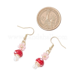 Ручной работы Lampwork болтающийся серьги&nbsp;EJEW-MZ00440