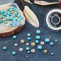 Набор для самостоятельного изготовления ожерелья из синтетических бирюзовых бусин DIY-SC0018-05