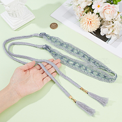 1 шт. хлопковые и льняные цветочные кружевные пояса с кисточками для талии и живота&nbsp;AJEW-GF0012-32A