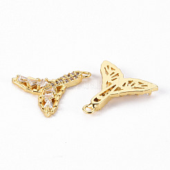 Латунные микропаве прозрачные подвески с фианитом ZIRC-S068-027-NF