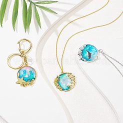 Подвески из сплава с открытой задней частью в стиле океана PALLOY-OC0002-45