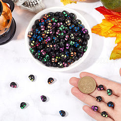 400 шт. непрозрачные черные акриловые бусины MACR-SC0001-66