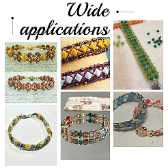 300шт стеклянные бусины с 2 отверстиями SEED-NB0002-12