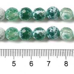 Нити окрашенных и нагретых натуральных агатовых бус с огненным кракелюром G-P539-B01-21