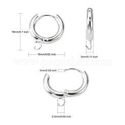 201 фурнитура для сережек-колец Huggie Hoop из нержавеющей стали STAS-P283-01C-S