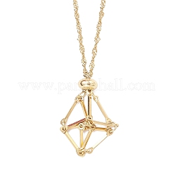 304 нержавеющая сталь пустой макраме мешочек кулон сингапурская цепочка ожерелье изготовление NJEW-JN05283-01