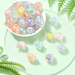 60шт УФ-покрытие Радужные переливающиеся акриловые бусины&nbsp;OACR-YW0003-95