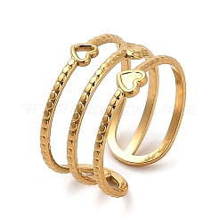 Открытое кольцо-манжета из нержавеющей стали 304 с ионным покрытием (IP) для женщин&nbsp;RJEW-Z015-07G