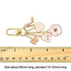 Подвеска из сплава с эмалью «цветок/сумка/сердце» HJEW-FS00025-04