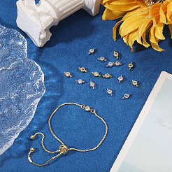 20 шт. двухцветные латунные звенья с прозрачным кубическим цирконием&nbsp;KK-CA0003-81