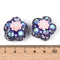 Полимерная глина в форме цветка со стразами&nbsp;CLAY-U023-01F