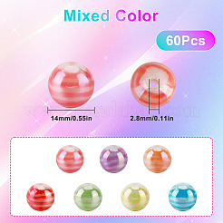 60 шт. акриловые бусины с цветным покрытием AB&nbsp;SACR-SC0001-40