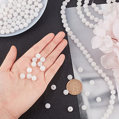 Натуральный белый нефрит круглый шарик нити G-AR0001-26