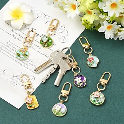 7 шт. подвеска из цветочного сплава с эмалью&nbsp;HJEW-YW00315