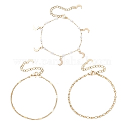 Браслеты из круглого АБС-пластика с бусинами из искусственного жемчуга и стальных тросов 304 BJEW-JB12452-01