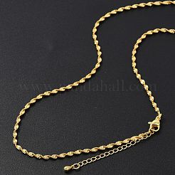 Латунные цепочки сингапур ожерелья для женщин&nbsp;NJEW-D302-36G