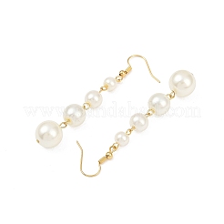 Стеклянные под жемчуг болтающийся серьги&nbsp;EJEW-JE06463-03