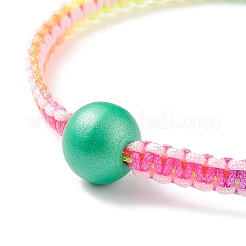 Набор браслетов из круглых плетеных бусин из натурального дерева&nbsp;BJEW-JB08807