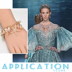 1 комплект из браслета с подвесками в виде железной морской звезды&nbsp;SJEW-PH0001-15