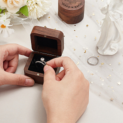 Магнитные подарочные коробки для хранения деревянных колец CON-WH0109-001