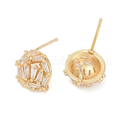 Латунные серьги-гвоздики из циркония KK-Z094-12G