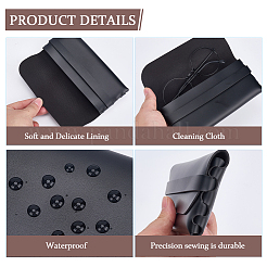 2 шт. 2 цвета портативный футляр для очков из искусственной кожи&nbsp;AJEW-CN0005-20