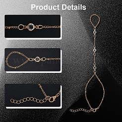 4 шт. 2-цветный сплав панцирного плетения браслеты-кольца для женщин BJEW-CY0001-07