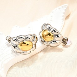 Двухцветные серьги-гвоздики из нержавеющей стали 304 для женщин EJEW-R023-01GP-06