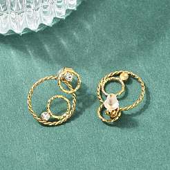 Серьги-гвоздики из нержавеющей стали 304&nbsp;EJEW-K326-01G