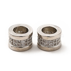 Реечное покрытие латунь микро паве прозрачный кубический цирконий европейские бусины KK-C010-56