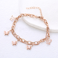 Многослойные браслеты из нержавеющей стали 304 с цепочкой ET6922