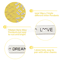 Подвески из сплава в тибетском стиле TIBE-FH0001-22