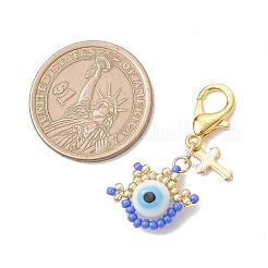 Кулон лэмпворк ручной работы от сглаза HJEW-MZ00374