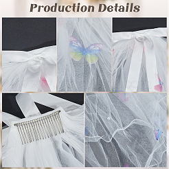 Фаты из органзы AJEW-WH20020-254A