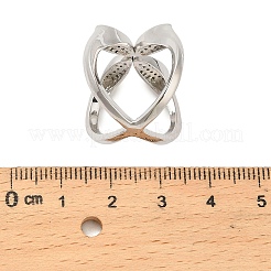 Латунные микро проложить манжеты кольца кубического циркония&nbsp;RJEW-P169-02P