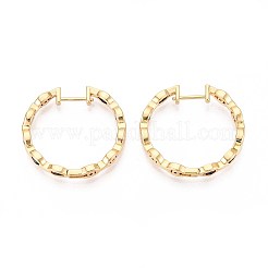 Овальные серьги-кольца из латуни EJEW-T047-103G