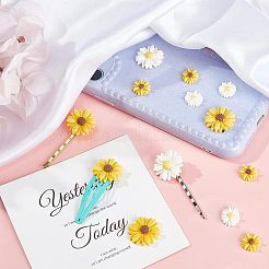 110 шт. 6 стиля плоские аксессуары для волос и костюма украшения украшения для скрапбукинга смоляные цветы ромашки кабошоны CRES-FH0001-08