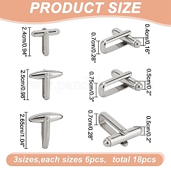 18 шт. 3 стиля запонок из нержавеющей стали 304 для мужчин&nbsp;FIND-AR0004-89