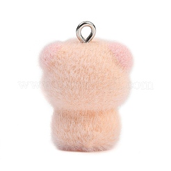 Подвески из непрозрачной флокированной свиной смолы&nbsp;RESI-S026-01P-C