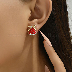 Серьги-гвоздики с рождественскими колокольчиками из латуни BM0572