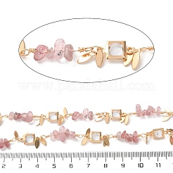 Квадратные звенья латунных стеклянных цепей ручной работы CHC-F019-10G-02