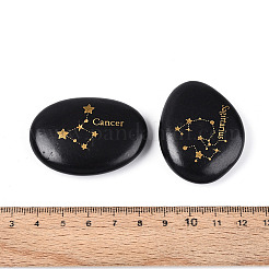 12 шт. образец натурального черного камня с изображением созвездий&nbsp;G-N360-01