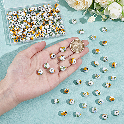 120 шт. фарфоровые бусины ручной работы с принтом&nbsp;PORC-UN0001-04